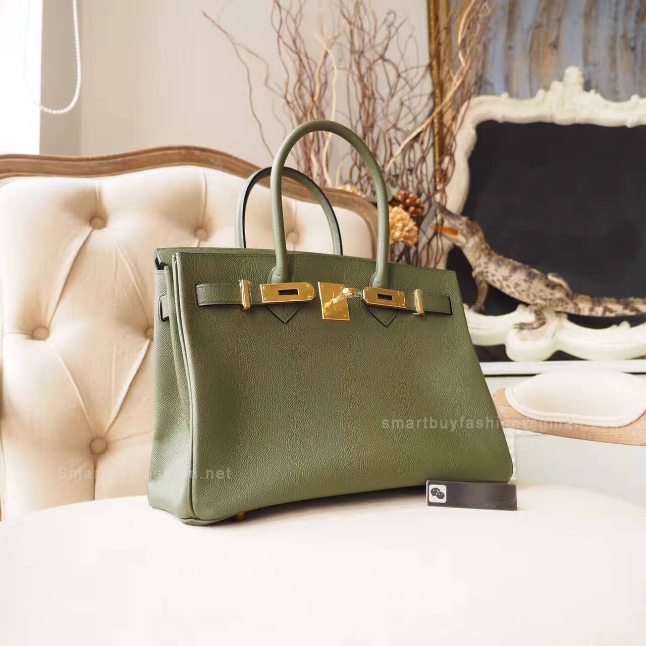 Hermes Birkin 30 Handbag in v6 Canopee Epsom GHW
